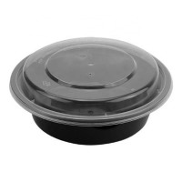 2020 New Black PP Take Away And Microwave Safe Y700 Round plastic food container with lid