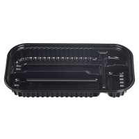 Clear PS/OPS Black Food Bento Box with Lid