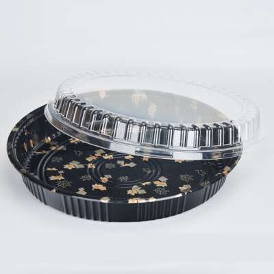 custom printed serving Round Sushi food tray sushi packaging box with lip